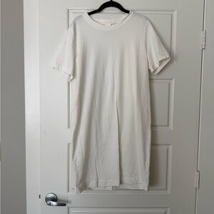 H&M White Short Sleeve T-Shirt Dress